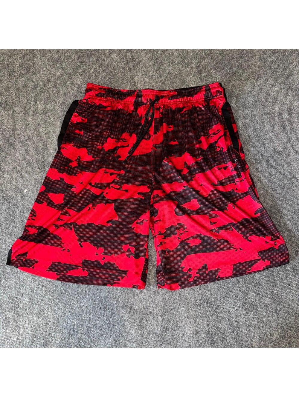 AND1 Red Camo Baggy Hoop Shorts Mens XL Vtg y2k 90s Rare